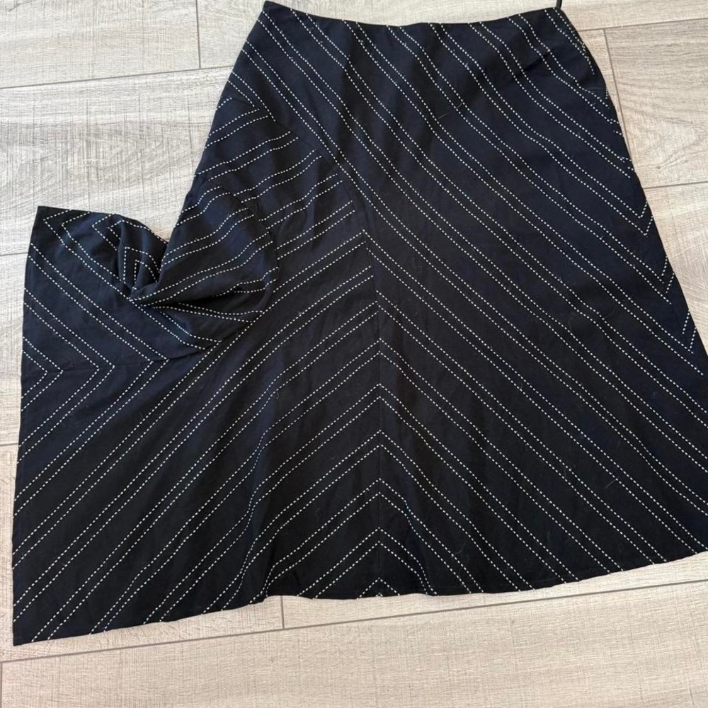 Nygård Collection black chevron stripe skirt (14) - Picture 2 of 6